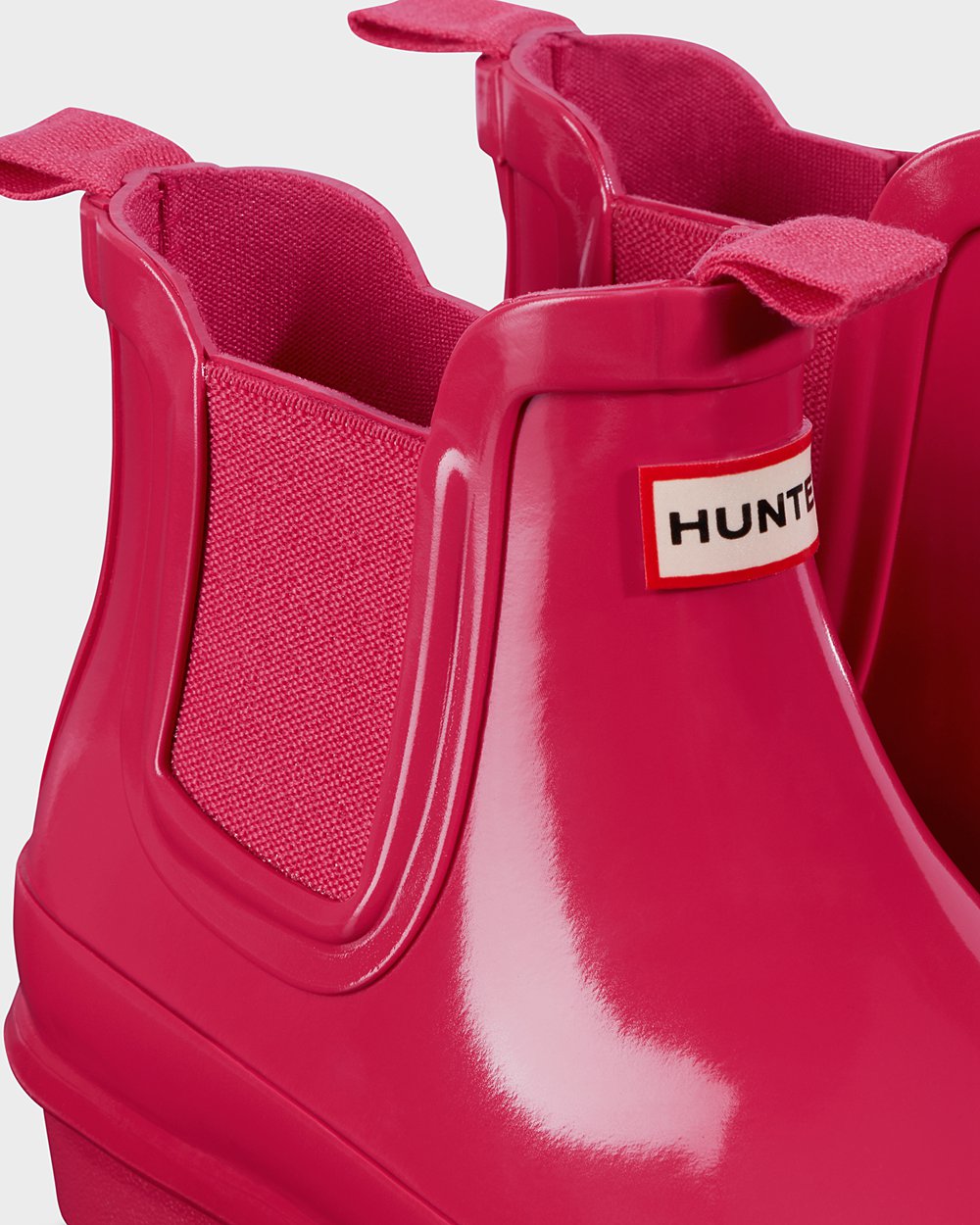 Bottes Chelsea Hunter Original Grands Gloss Enfant Rose VJKIDYG-46